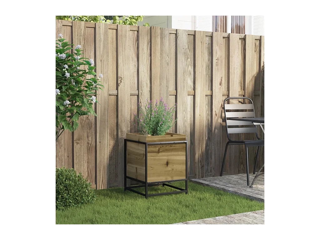 Jardinière 40x40x50 cm bois de pin imprégné FR56468