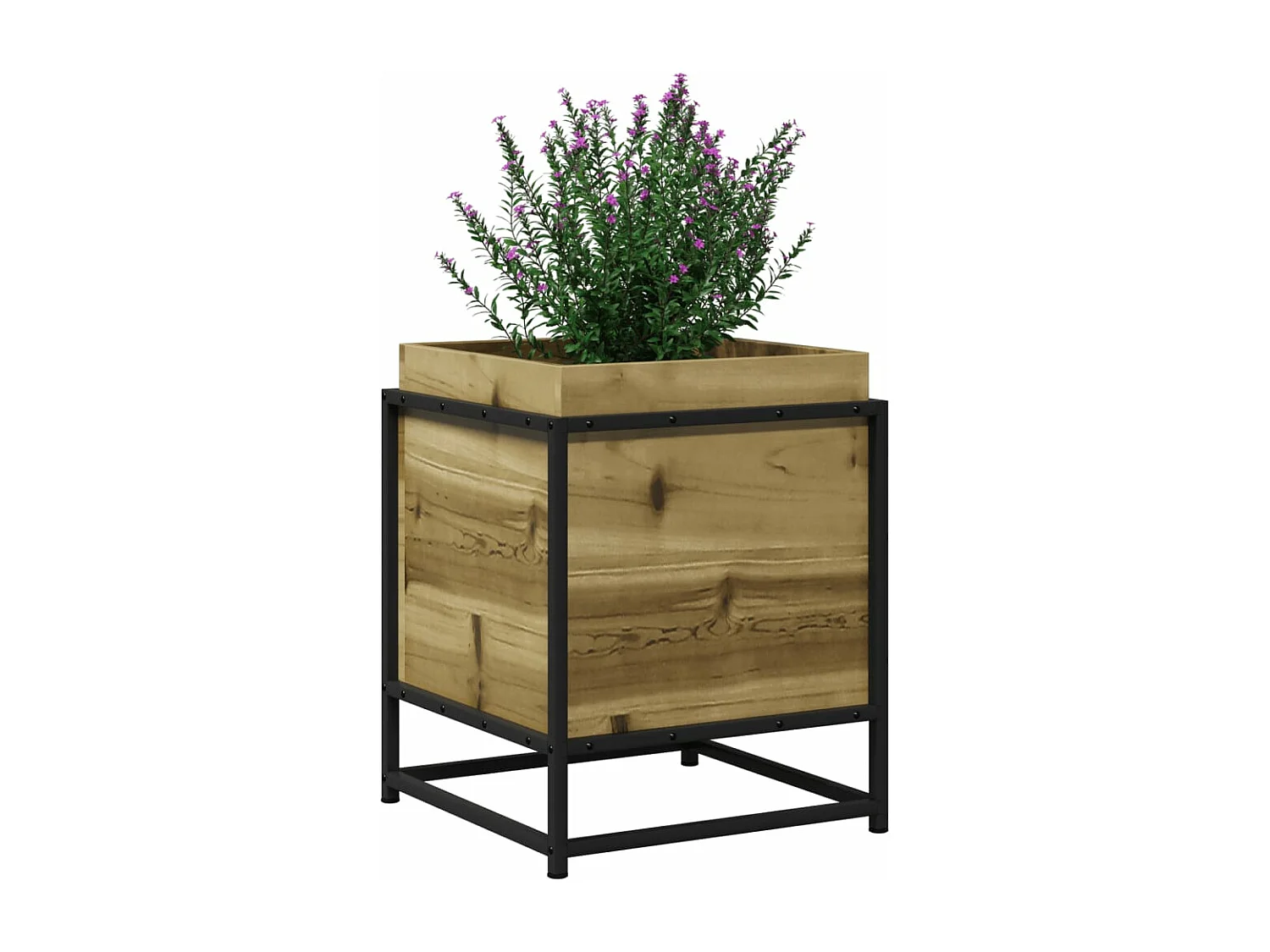 Jardinera de madera de pino impregnada 40x40x50 cm ES540598