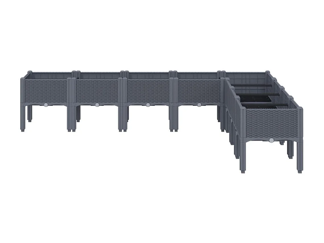 Plantenbak met poten 200x160x42 cm polypropeen grijs BE269411