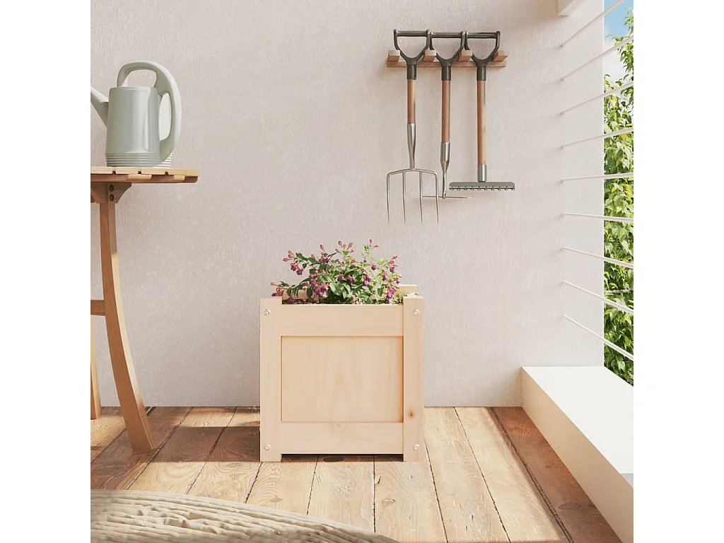Jardinière 31x31x31 cm bois de pin massif FR45589