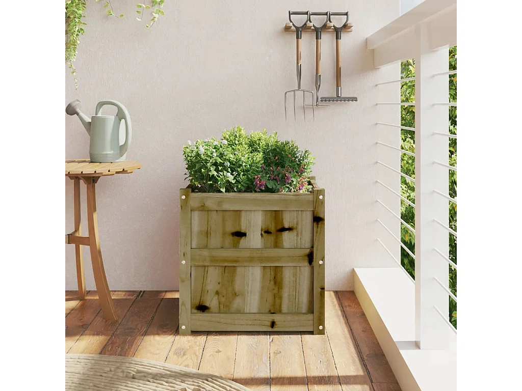 Jardinière 50x50x50 cm bois de pin imprégné FR12185