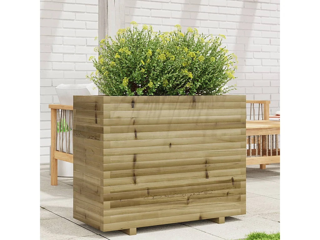 Jardinera madera de pino impregnada 90x40x72,5 cm ES396496