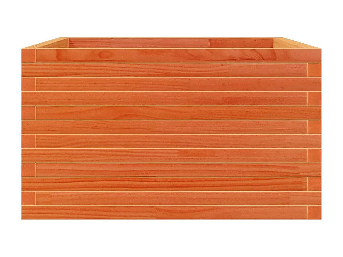 Jardinière cire marron 80x80x45,5 cm bois de pin massif FR19346