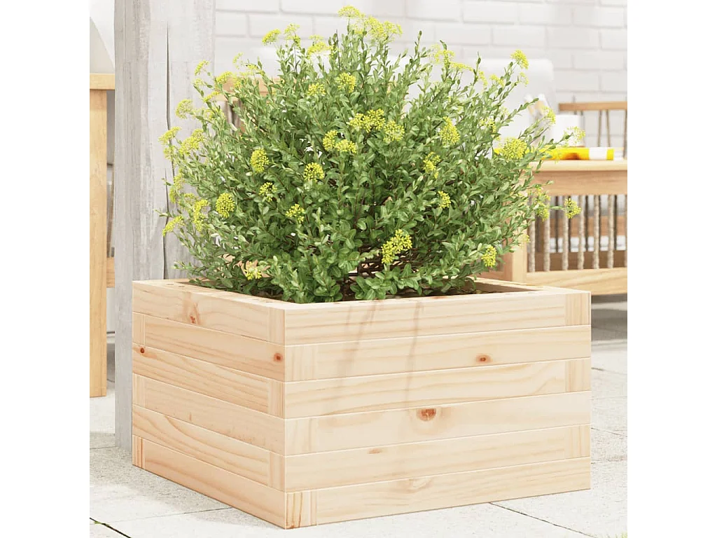 Jardinière 40x40x23 cm bois de pin massif FR10231