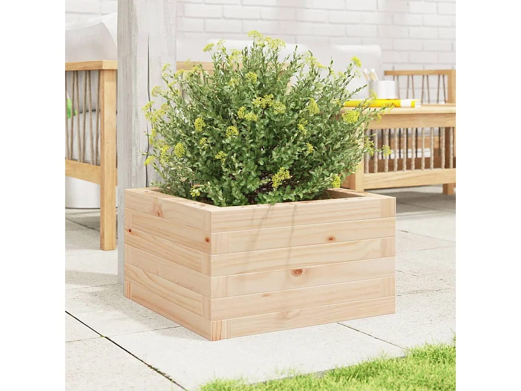 Jardinière 40x40x23 cm bois de pin massif FR10231