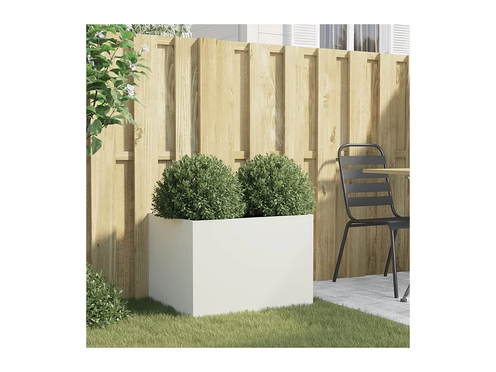 Plantenbak 62x47x46 cm koudgewalst staal wit BE488980