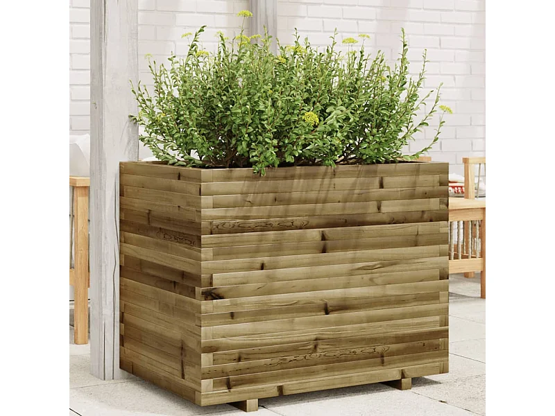 Vaso/floreira de jardim 90x60x72 cm madeira de pinho impregnada PT461622