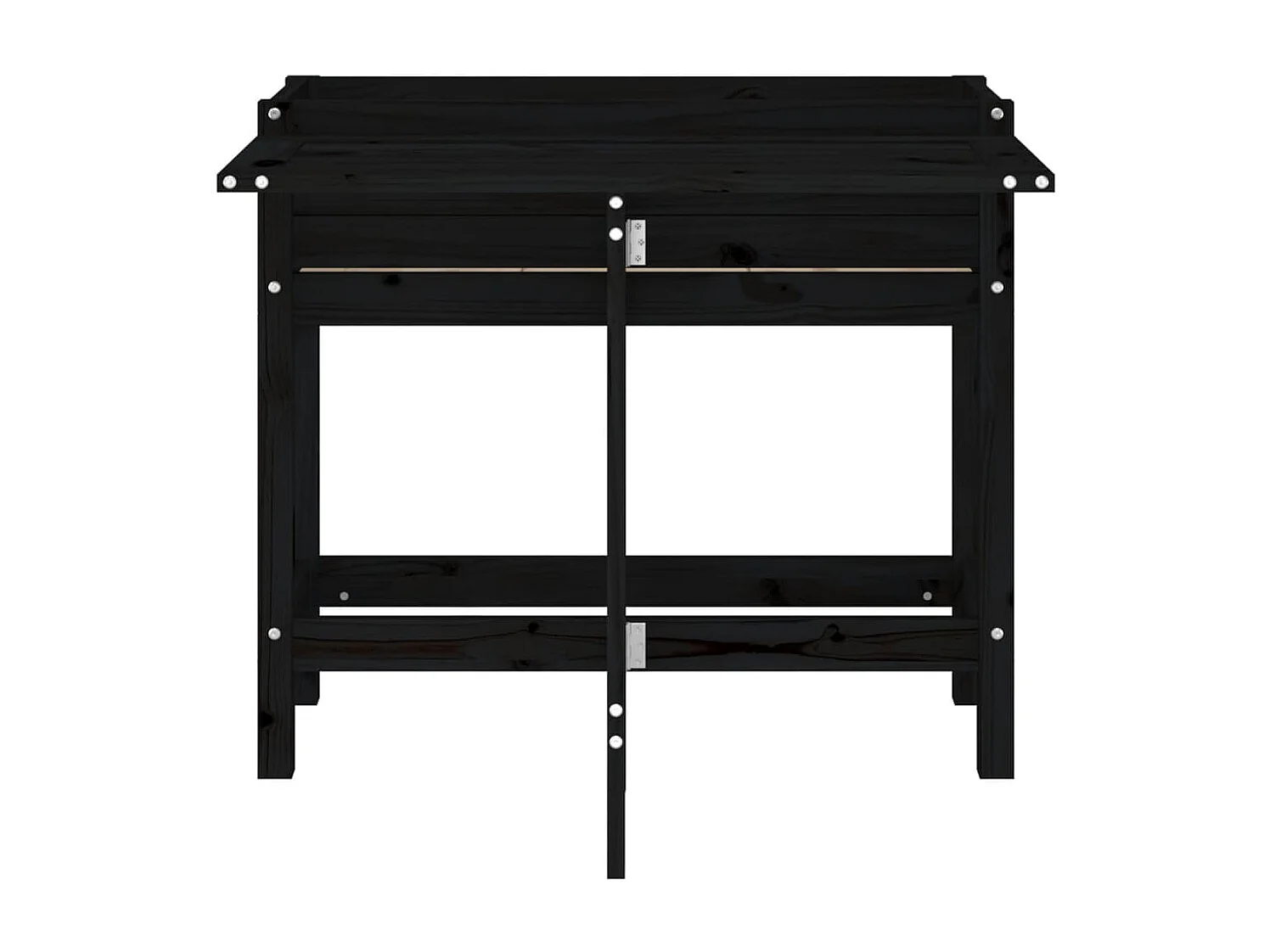 Jardinière de jardin avec dessus pliable noir bois pin massif FR64269