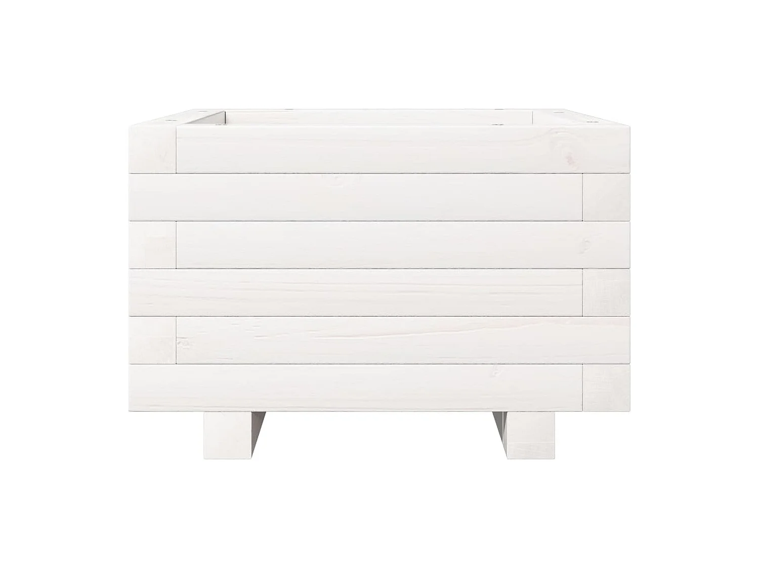 Plantenbak 40x40x26,5 cm massief grenenhout wit BE661789