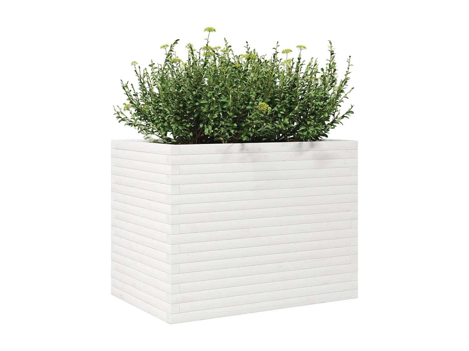 Jardinière blanc 90x60x68,5 cm bois de pin massif FR89794