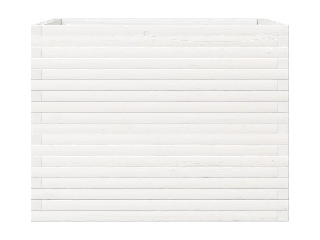 Jardinière blanc 90x60x68,5 cm bois de pin massif FR89794