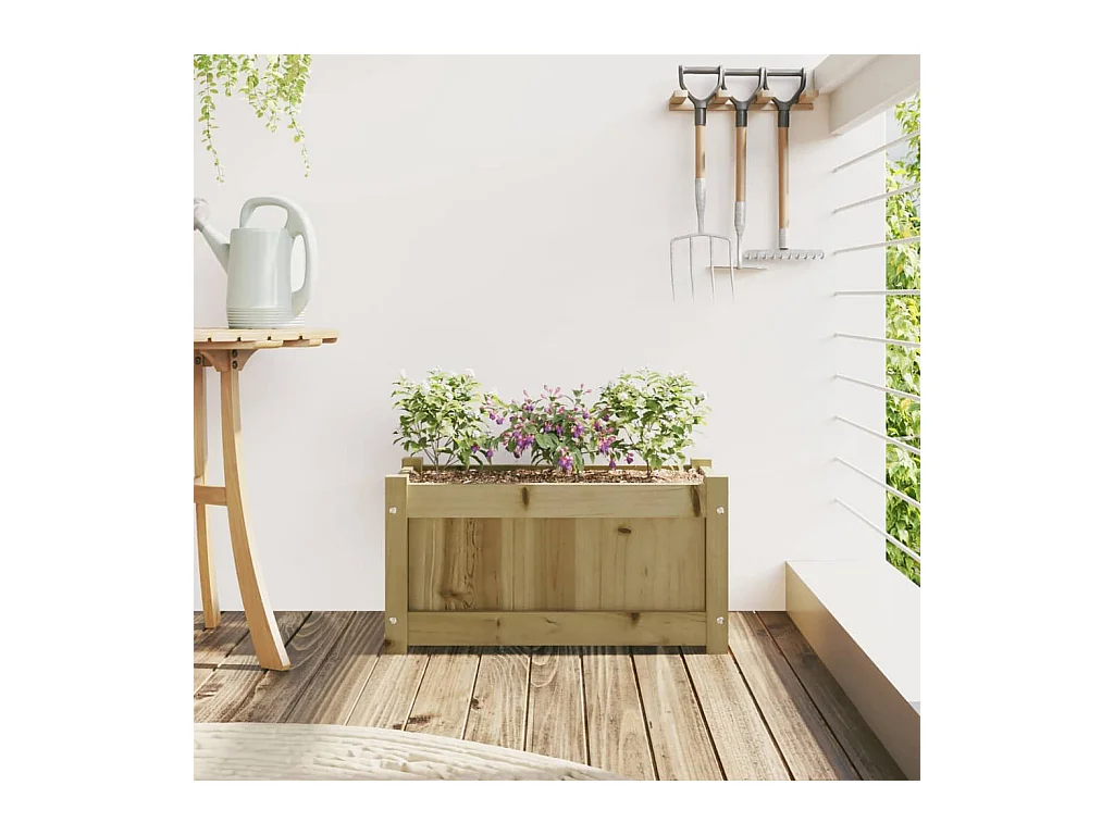 Jardinière 60x31x31 cm bois de pin imprégné FR33904