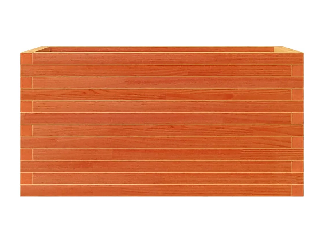 Jardinera de madera maciza pino marrón cera 90x40x46 cm ES674042