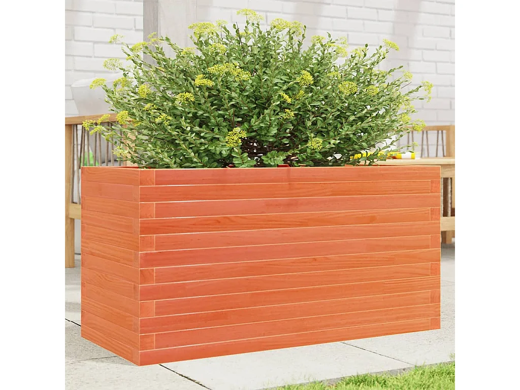 Jardinière cire marron 90x40x46 cm bois de pin massif FR56445