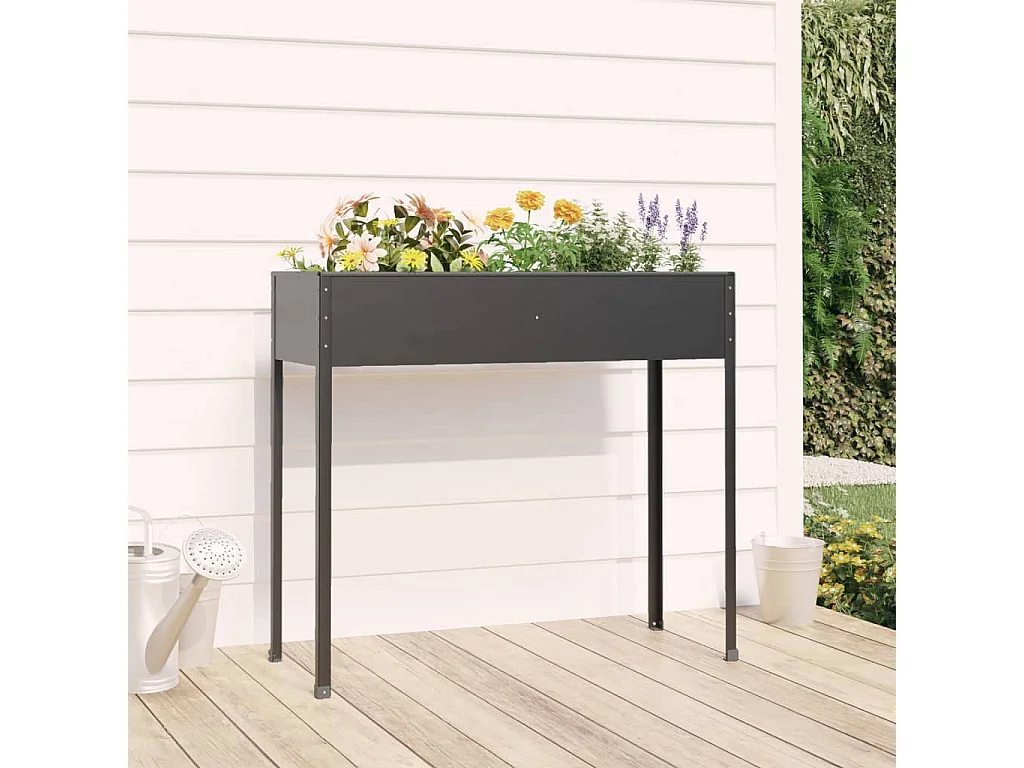 Jardinière Anthracite 100,5x40,5x90 cm Acier galvanisé FR26660