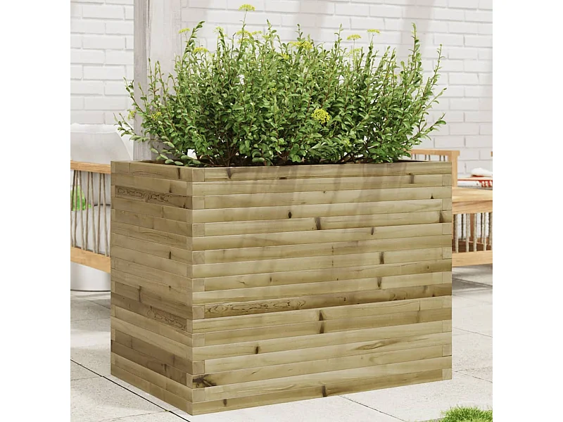 Jardinera madera de pino impregnada 90x60x68,5 cm ES821300