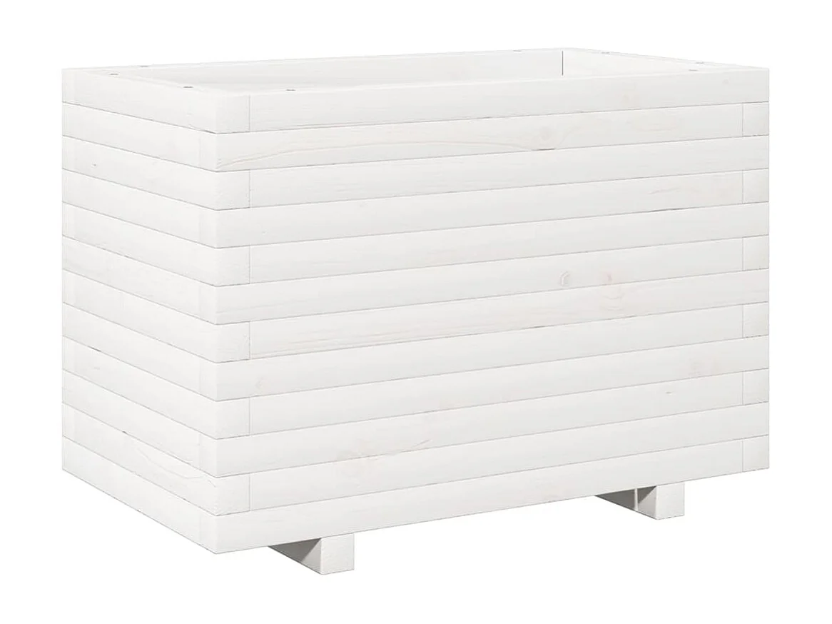 Jardinière blanc 70x40x49,5 cm bois de pin massif FR58906