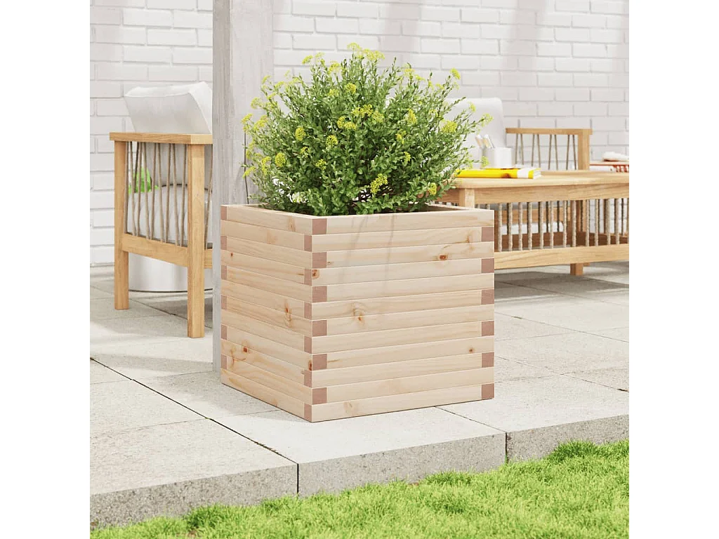 Jardinière 50x50x46 cm bois de pin massif FR74519