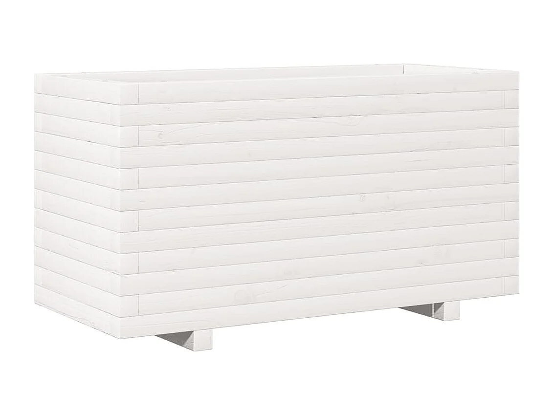 Jardinera madera maciza de pino blanco 90x40x49,5 cm ES163237