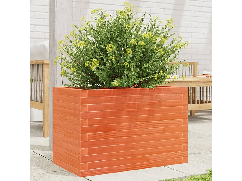 Jardinière cire marron 70x40x45,5 cm bois de pin massif FR51879