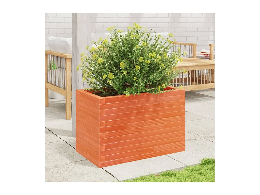 Plantenbak 70x40x45,5 cm massief grenenhout wasbruin BE968863