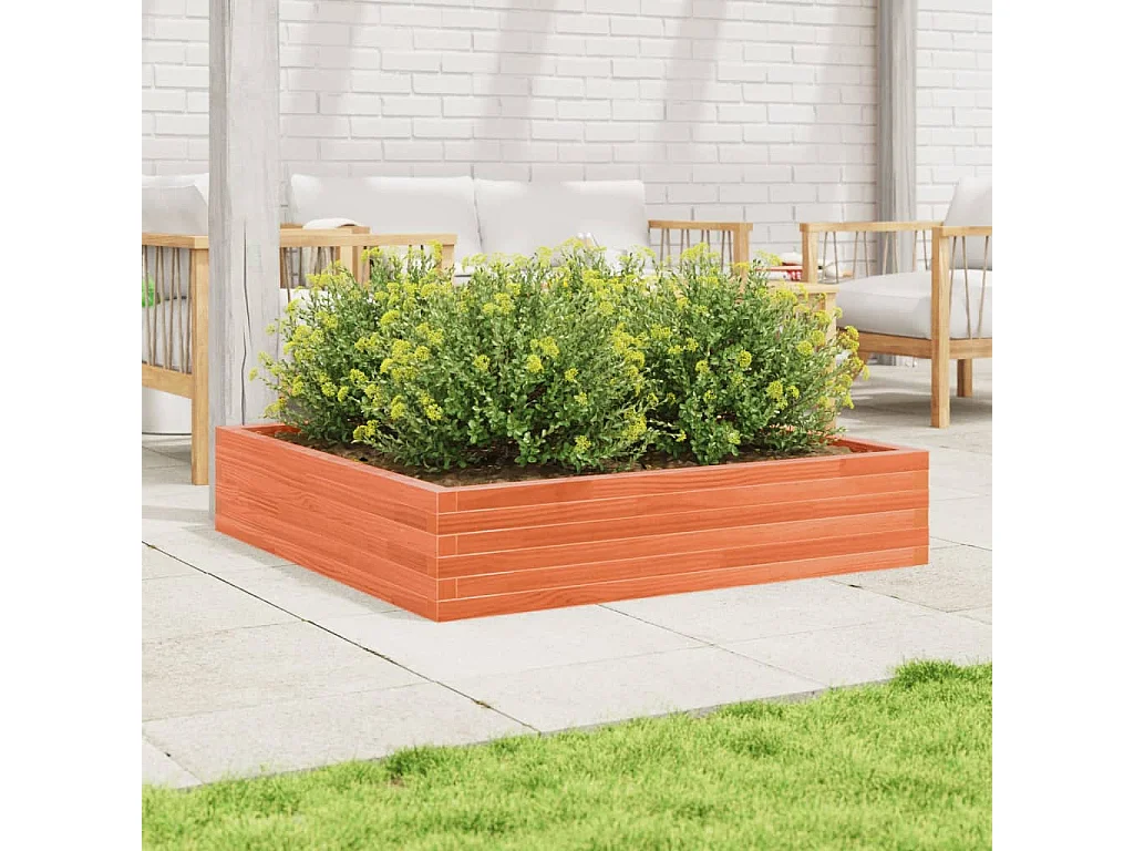Jardinière cire marron 110x110x23 cm bois de pin massif FR41381
