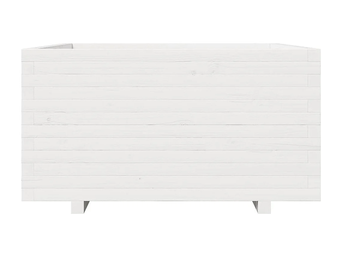 Jardinière blanc 90x90x49,5 cm bois de pin massif FR77221
