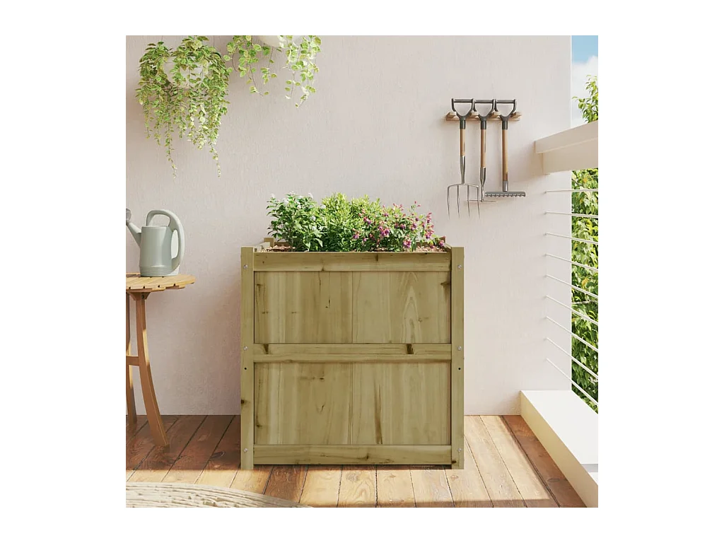 Jardinière d'extérieur 70x70x70 cm bois de pin imprégné FR85842