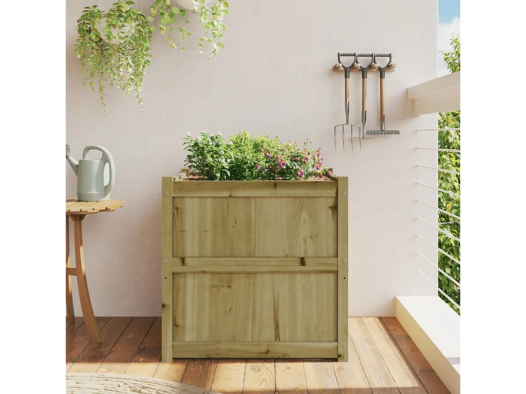 Jardinière d'extérieur 70x70x70 cm bois de pin imprégné FR85842