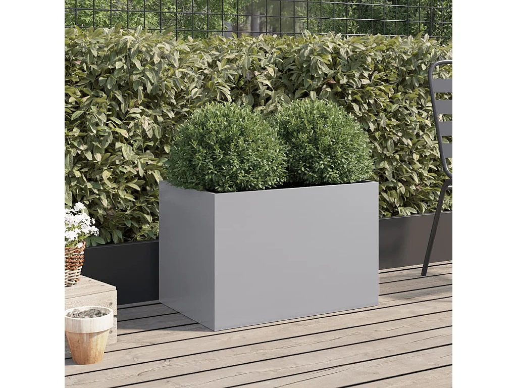 Jardinera de acero galvanizado plateado 62x40x39 cm ES889793