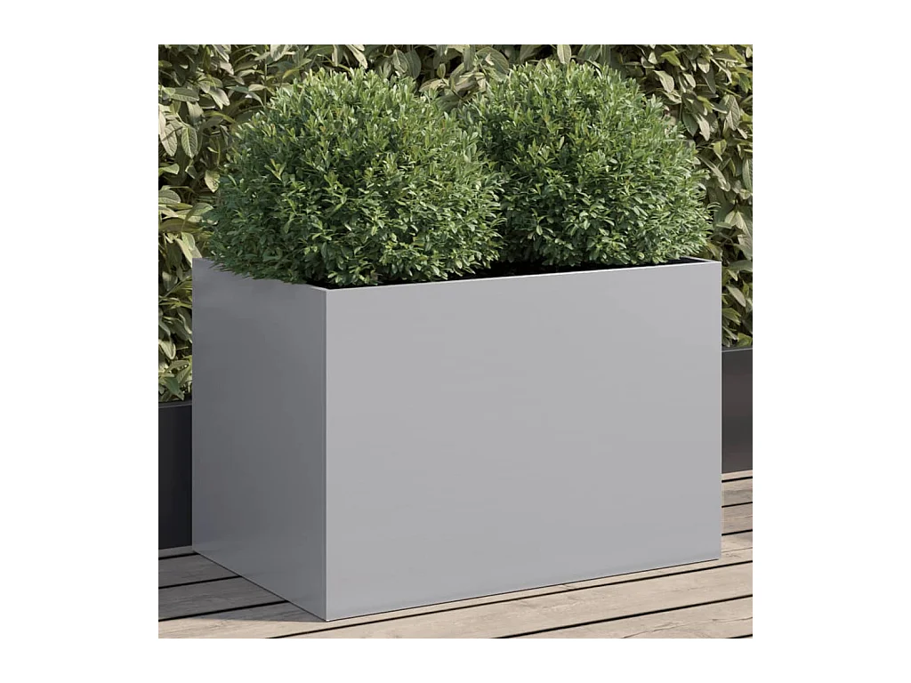 Jardinière argenté 62x40x39 cm acier galvanisé FR77208