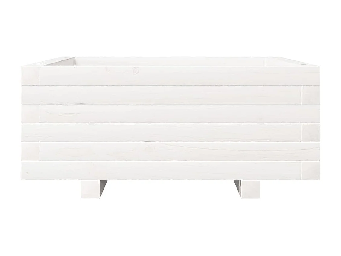 Jardinière blanc 60x60x26,5 cm bois de pin massif FR64519