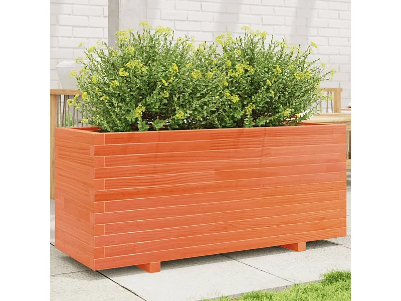 Vaso/floreira jardim 110x40x49,5 cm pinho maciço castanho mel PT433690