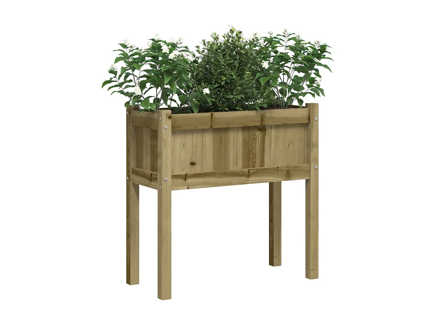 Vaso/floreira de jardim com pernas 70x31x70 cm pinho impregnado PT211046