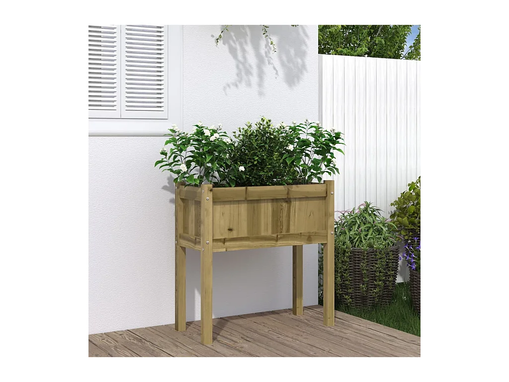 Jardinière avec pieds 70x31x70 cm bois de pin imprégné FR48692