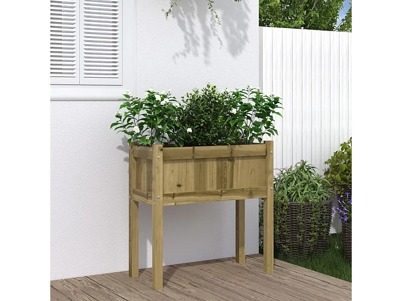 Jardinière avec pieds 70x31x70 cm bois de pin imprégné FR48692