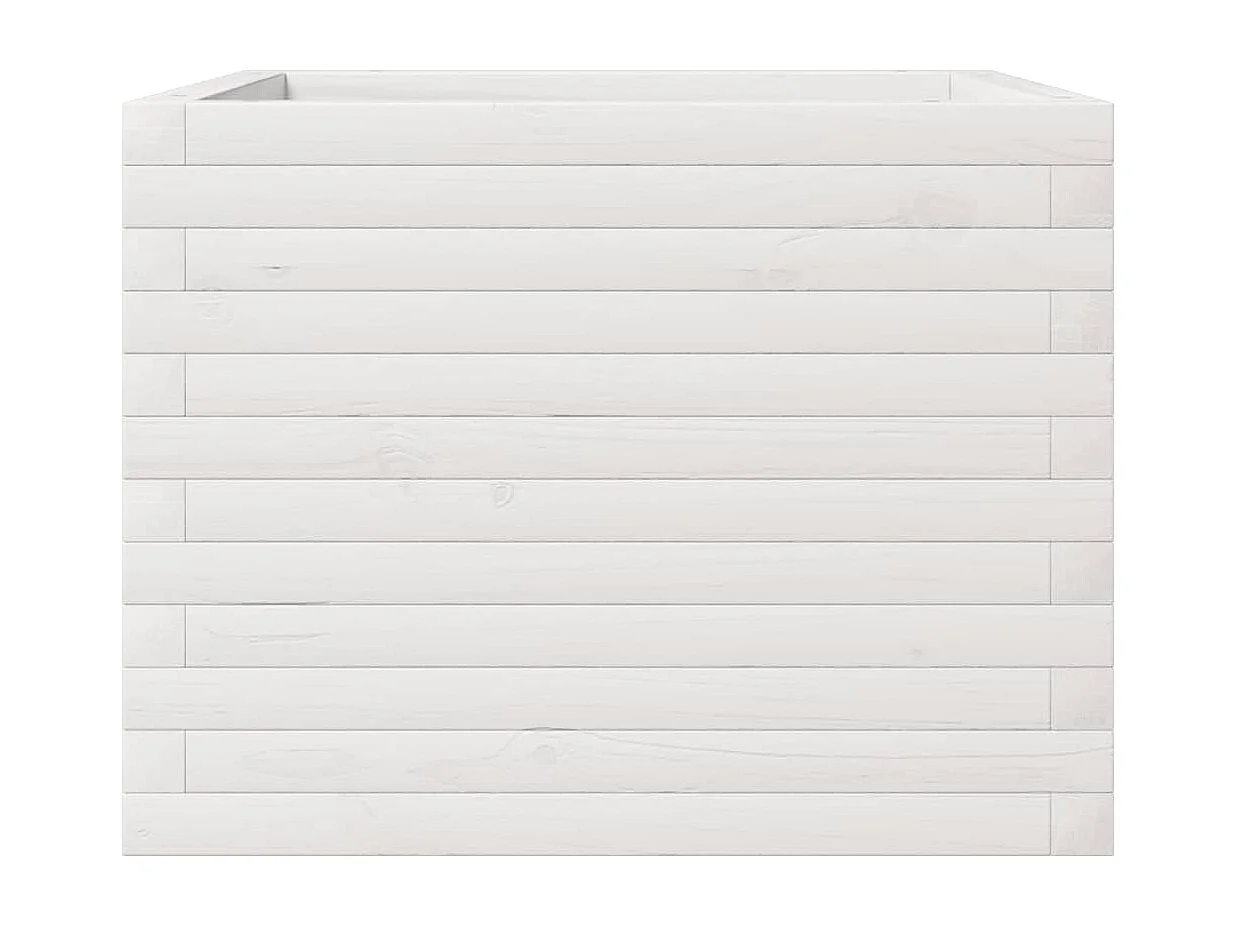 Plantenbak 60x60x45,5 cm massief grenenhout wit BE220609
