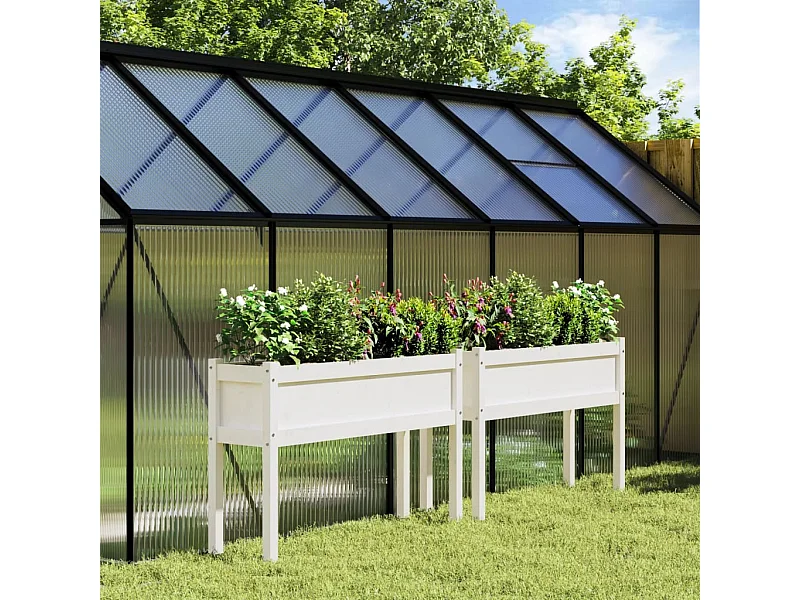 Vasos/floreiras de jardim com pernas 2 pcs pinho maciço branco PT133425