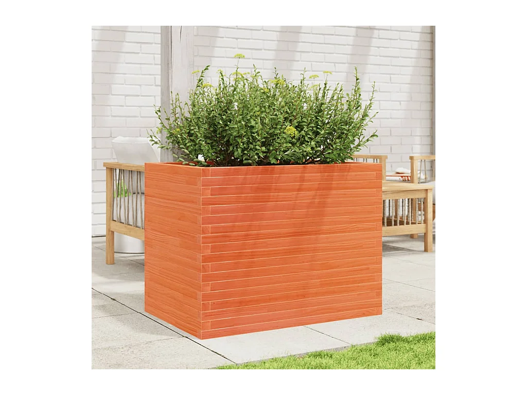Jardinière cire marron 90x60x68,5 cm bois de pin massif FR33231