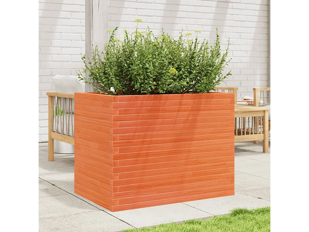 Plantenbak 90x60x68,5 cm massief grenenhout wasbruin BE917728