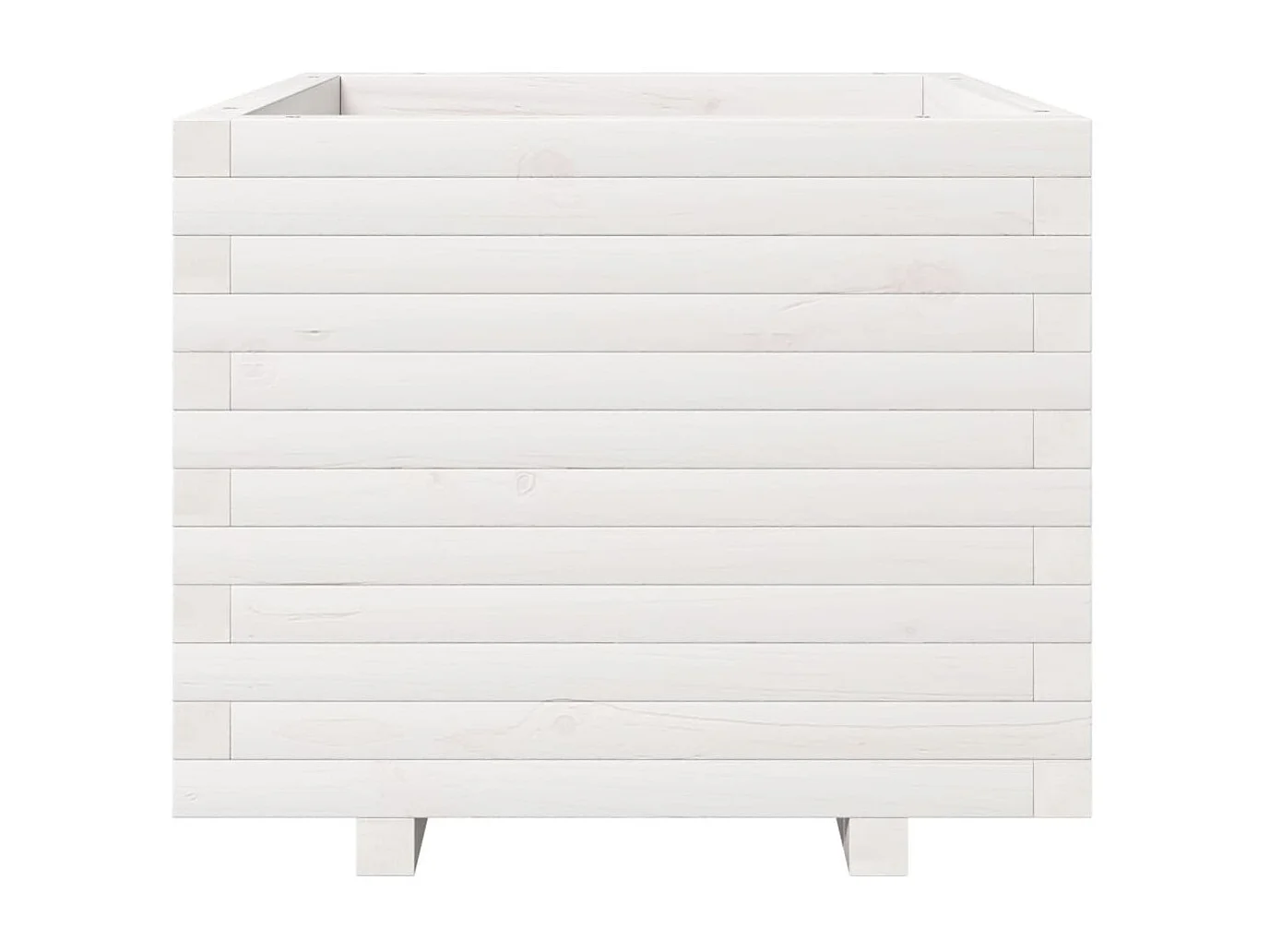 Jardinière blanc 60x60x49,5 cm bois de pin massif FR44874