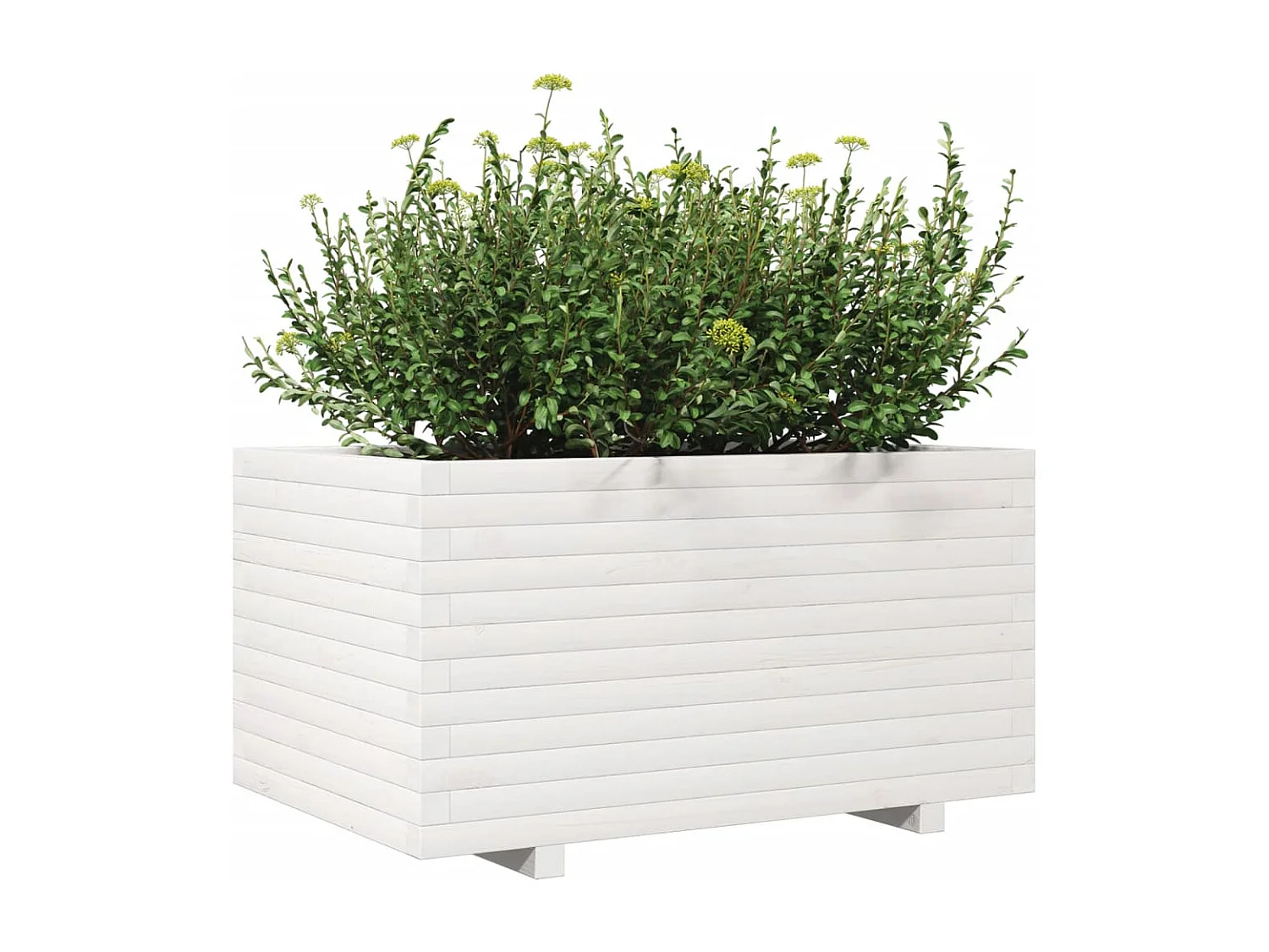 Jardinière blanc 90x60x49,5 cm bois de pin massif FR67796