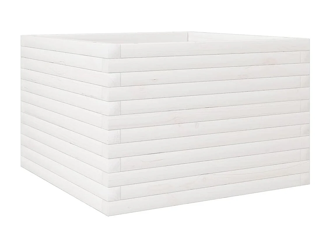 Jardinière blanc 70x70x45,5 cm bois de pin massif FR92423