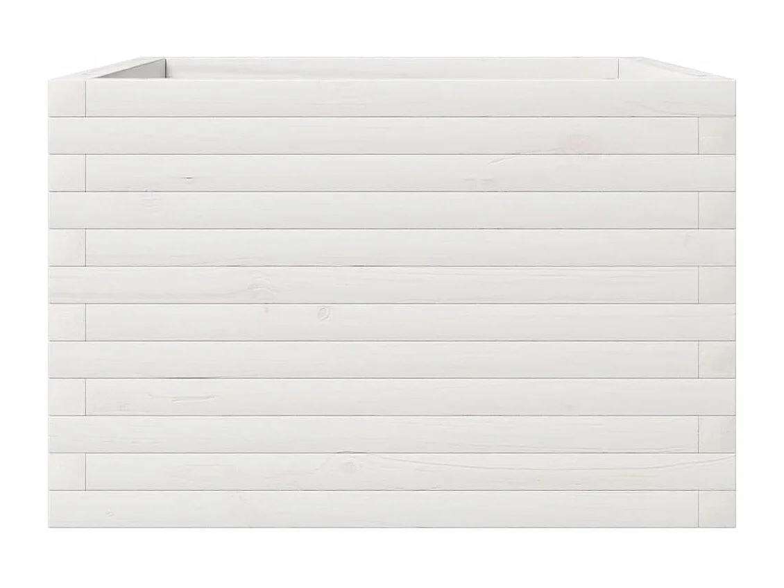 Jardinière blanc 70x70x45,5 cm bois de pin massif FR92423