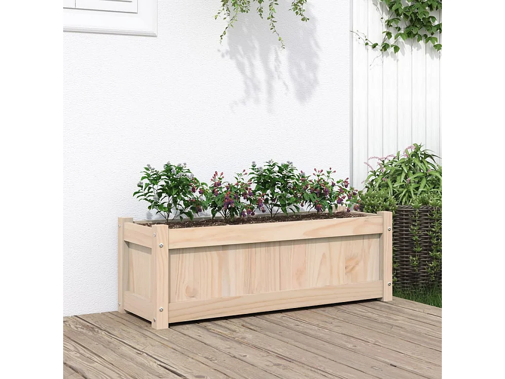 Jardinière d'extérieur 90x31x31 cm bois de pin massif FR34805
