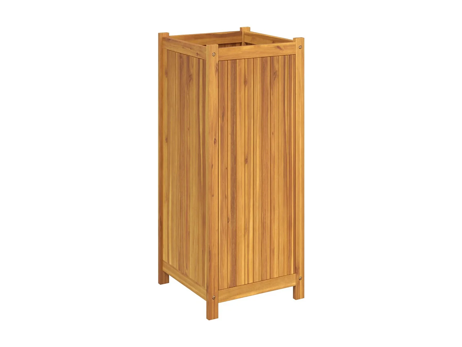 Plantenbak met voering 42x42x100 cm massief acaciahout BE867314