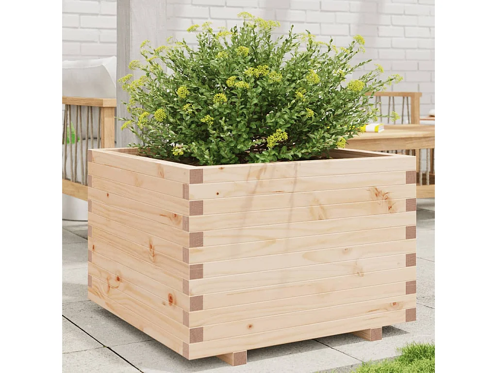 Plantenbak 70x70x49,5 cm massief grenenhout BE750253