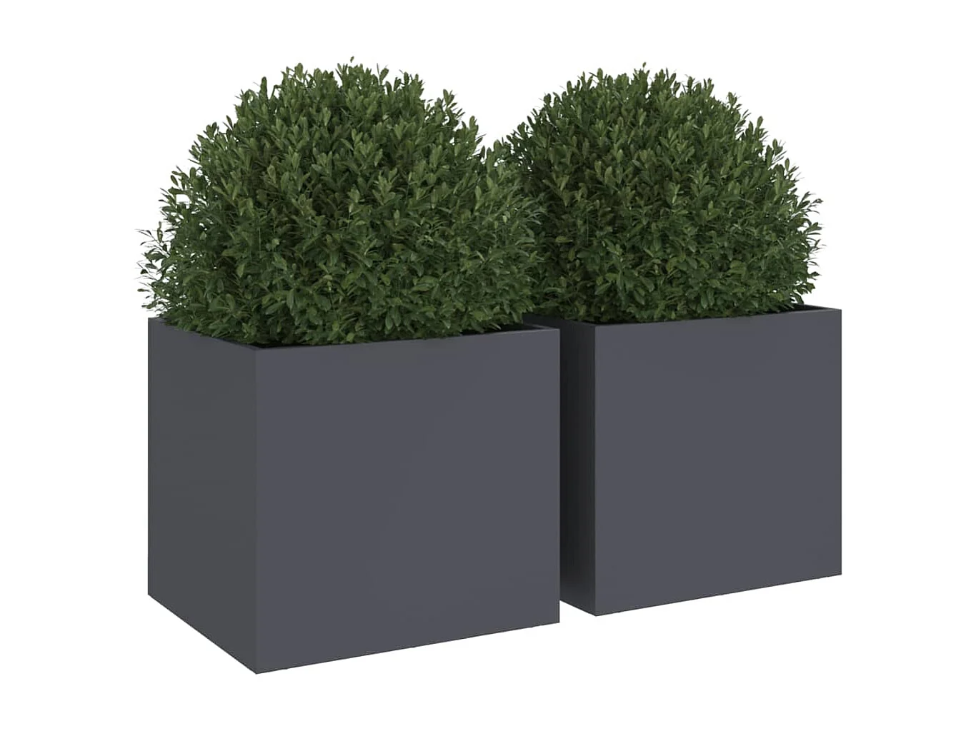 Jardineras 2 uds acero laminado en frío antracita 32x30x29 cm ES771473