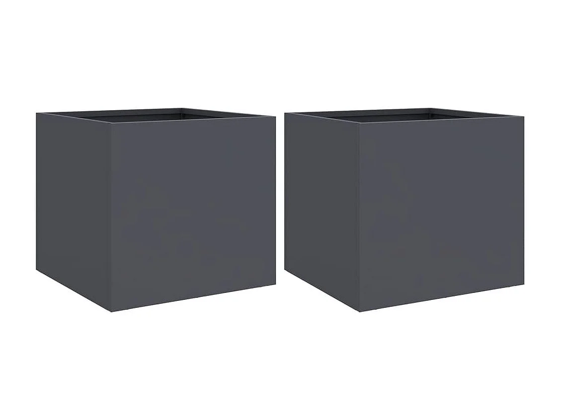 Jardinières 2 pcs anthracite 32x30x29 cm acier laminé à froid FR89973