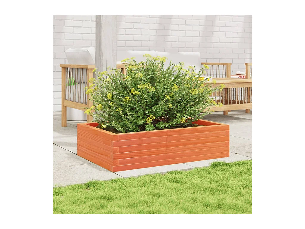 Jardinière cire marron 90x60x23 cm bois de pin massif FR87564